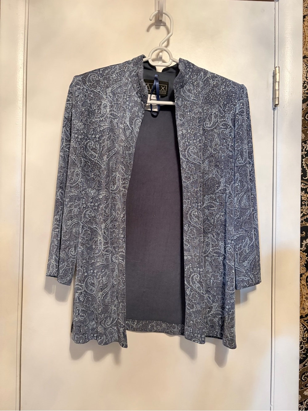 Lightweight Early Twilight Blue Paisley Open lightweight Evening Cardigan